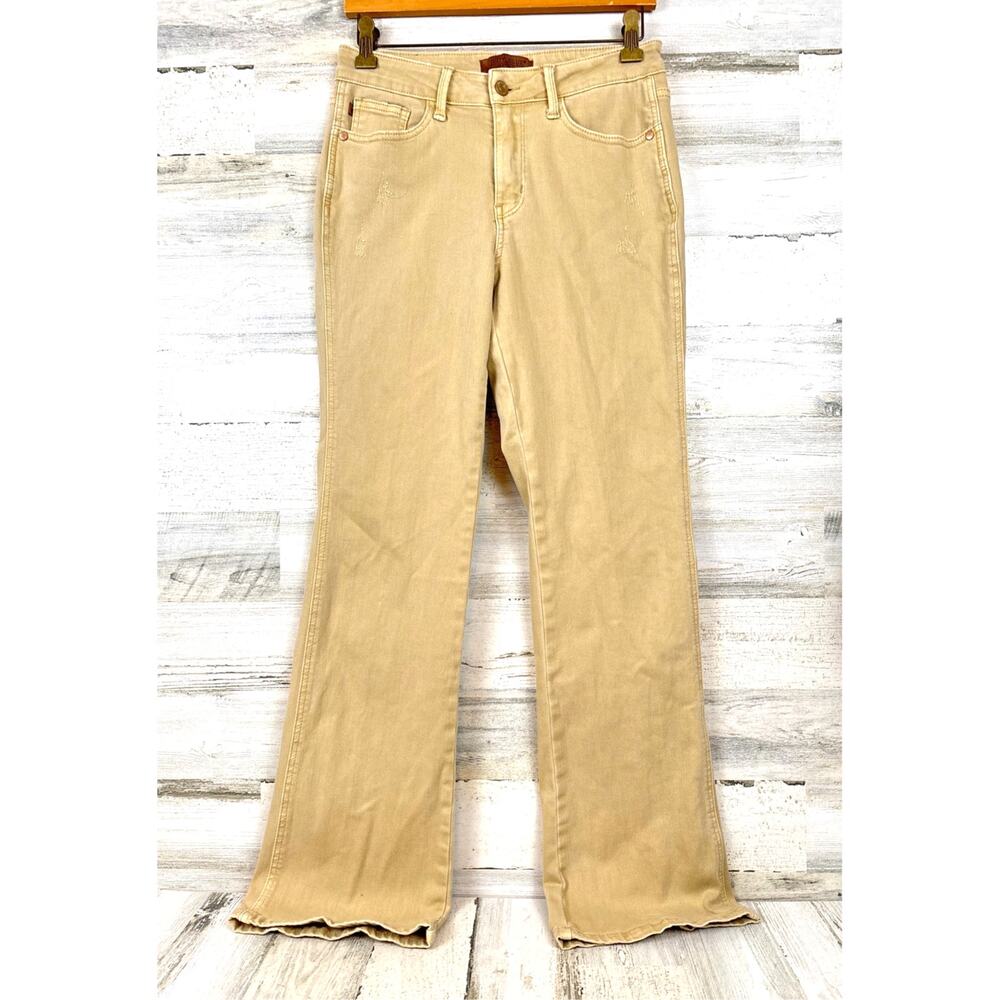 Judy Blue Womens 28 Tan Wide Leg Denim Jeans Casual Luxe Pants
